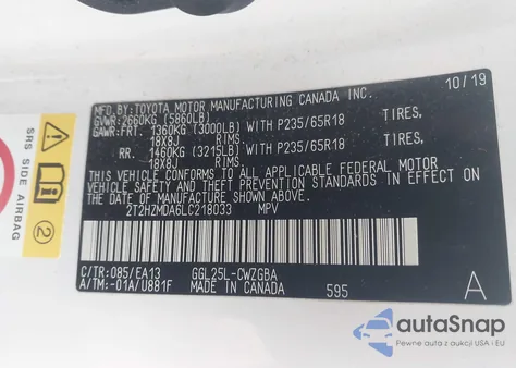 2020 Lexus Rx 350 from USA, damaged, VIN 2T2HZMDA6LC218033